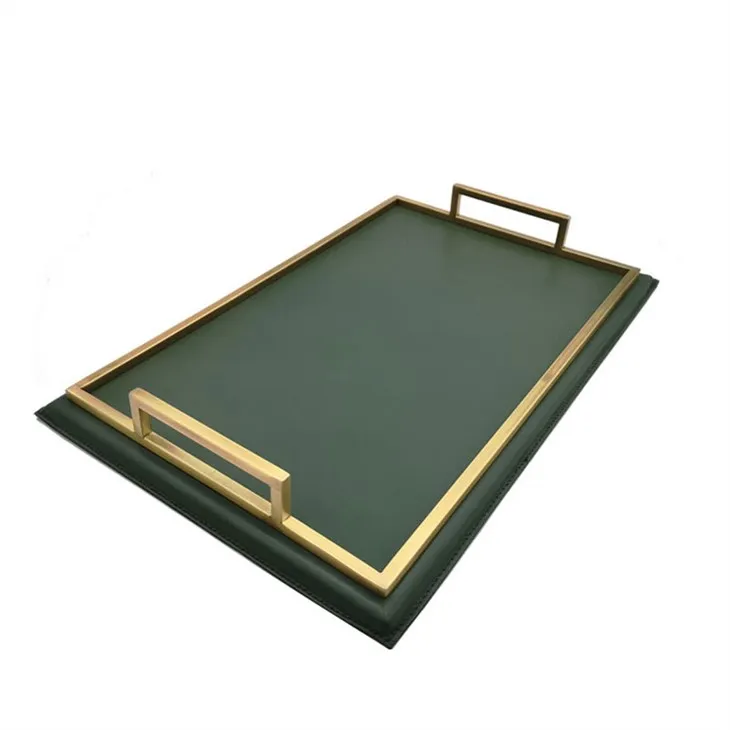leather serving tray with handles leather serving tray with handles